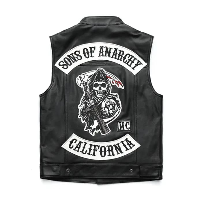 Hommes Moto printemps vestes SOA Punk noir