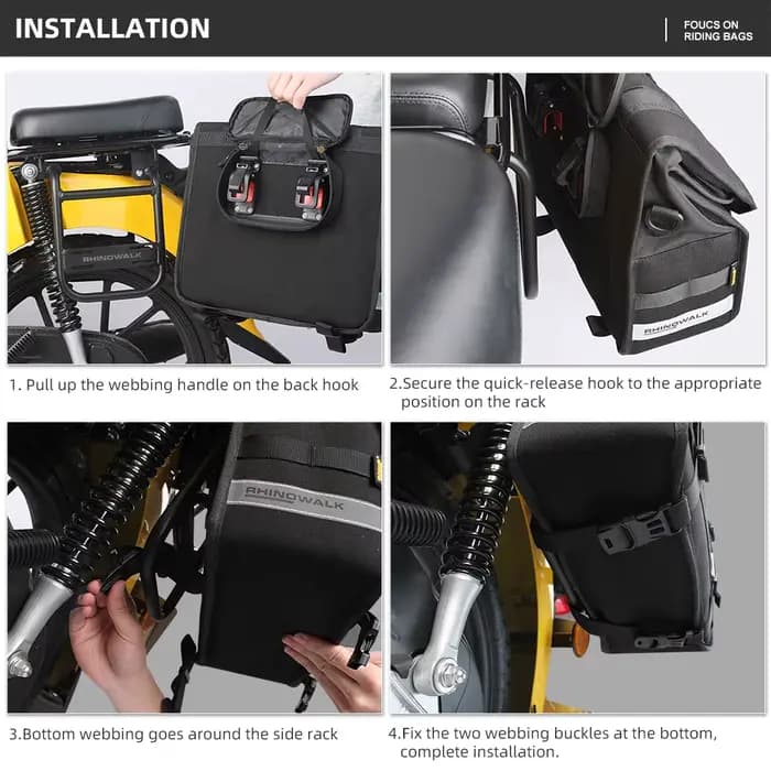 Bal inowalk-Sacoche Latérale Étanche pour Moto, Sacoche de Moteur à Dégagement Rapide avec Support N