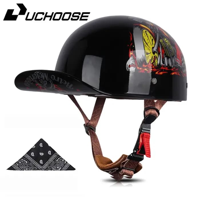 Casque de moto cascos véhicule électrique Locomotive pour demi-casque rétro quatre saisons