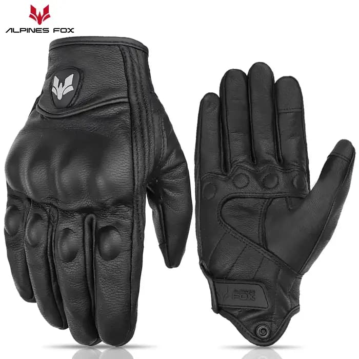 Gants de moto vintage en cuir pour hommes et femmes, gants de motocross rétro, accessoires de motocy