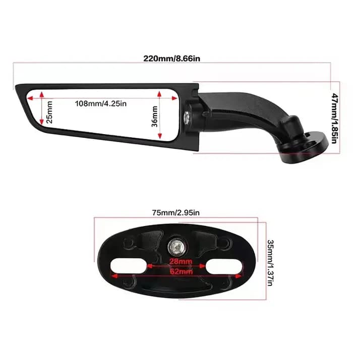 Rétroviseur modifié à aile fixe pour moto, adapté pour DucSau899 1199 1299 959 Panigale 1198 1098 848 Panigale V2 V4 V4S